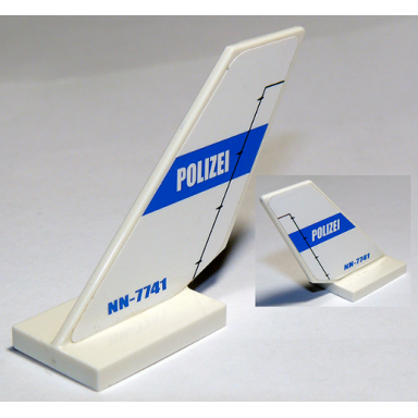 white tail shuttle with polizei and nn-7741 pattern on both sides stickers - set 7741