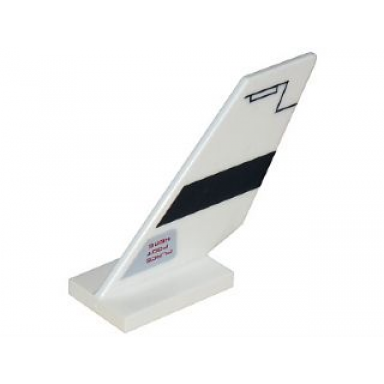 white tail shuttle with black contour and place foot here pattern on left side sticker - set 5974