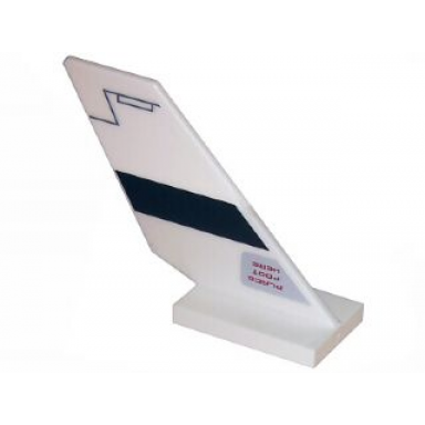 white tail shuttle with black contour and place foot here pattern on right side sticker - set 5974