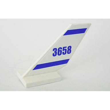white tail shuttle with 3658 and blue stripes pattern on both sides stickers - set 3658