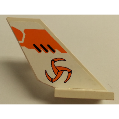 white tail shuttle with orange tri-blade pattern on right side sticker - set 8108