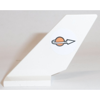 white tail shuttle with classic space logo pattern model left side sticker - sets 7690 7692