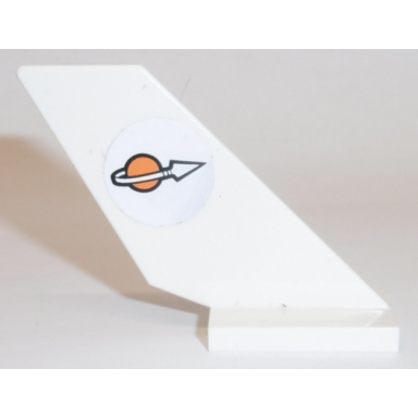 white tail shuttle with classic space logo pattern model right side sticker - sets 7690 7692