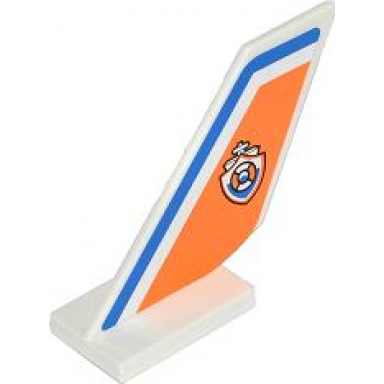 white tail shuttle with blue line and coast guard logo on orange background pattern on both sides stickers - set 60013