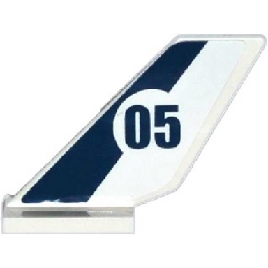 white tail shuttle with dark blue stripe and 05 in white circle pattern on both sides stickers - set 60067