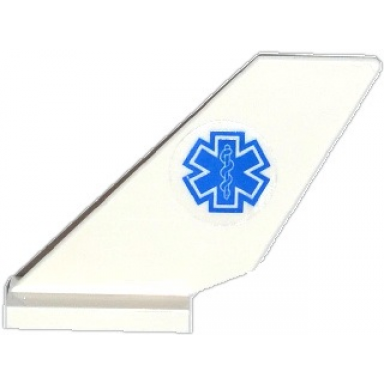white tail shuttle with emt star of life blue snake pattern on both sides stickers - set 60086