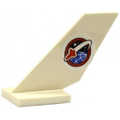 white tail shuttle with space shuttle logo on white background pattern on both sides stickers - set 60079