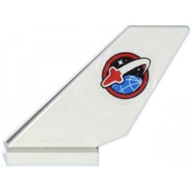 white tail shuttle with space shuttle logo on transparent background pattern on both sides stickers - set 60078