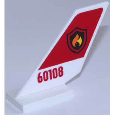 white tail shuttle with fire logo badge on red background and red 60108 on white background pattern on both sides stickers - set 60108