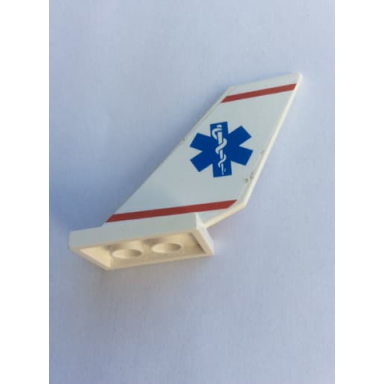 white tail shuttle with 2 red stripes and blue star of life pattern on both sides stickers - set 2064