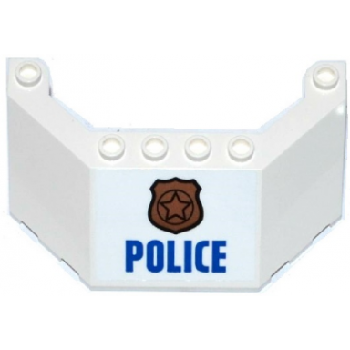white windscreen 5 x 8 x 2 with copper badge and blue police pattern sticker - set 60129