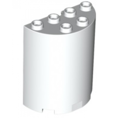 white cylinder half 2 x 4 x 4