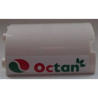 white cylinder half 2 x 4 x 4 with octan logo pattern on both sides stickers - set 60052