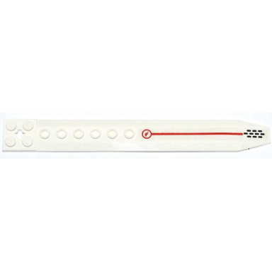 white plate modified 2 x 16 with angled side extensions and axle hole rotor blade with red line and black holes pattern model right sticker - set 70708