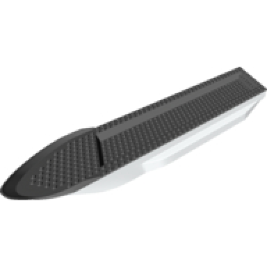 white boat hull unitary 51 x 12 x 6 with side bulges with dark bluish gray top 62791 54101