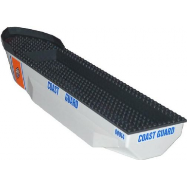 white boat hull unitary 51 x 12 x 6 with side bulges with dark bluish gray top with coast guard pattern on both sides stickers - set 60014