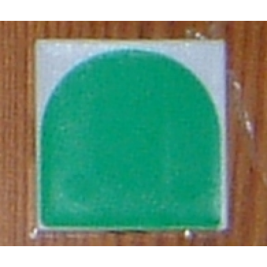 white duplo tile 2 x 2 with shape green inverse arch pattern