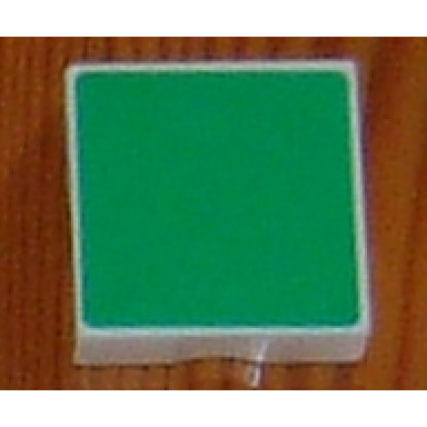 white duplo tile 2 x 2 with shape green square pattern