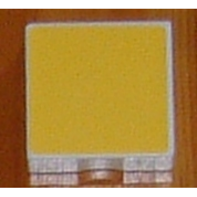 white duplo tile 2 x 2 with shape yellow square pattern