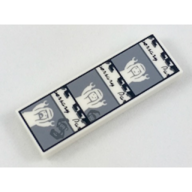 white tile 1 x 3 with photo booth pictures pattern