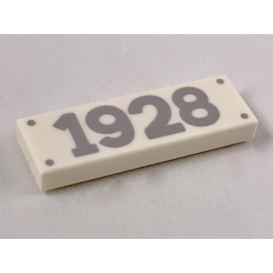 white tile 1 x 3 with 4 silver nails and 1928 pattern