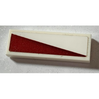 white tile 1 x 3 with sw dark red triangle pattern model left side sticker - set 75191