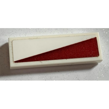 white tile 1 x 3 with sw dark red triangle pattern model right side sticker - set 75191