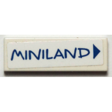 white tile 1 x 3 with blue miniland and triangle pattern sticker - set 40346