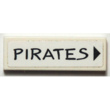 white tile 1 x 3 with black pirates and triangle pattern sticker - set 40346
