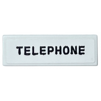 white tile 1 x 3 with black telephone pattern sticker - set 76403