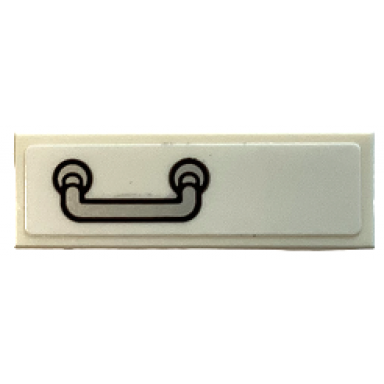 white tile 1 x 3 with silver handle with black outline pattern sticker - set 75378