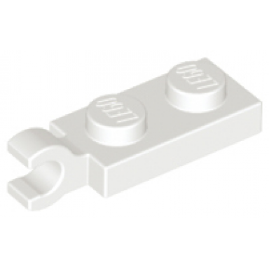 white plate modified 1 x 2 with clip on end horizontal grip