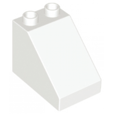 white duplo brick 3 x 2 x 2 slope