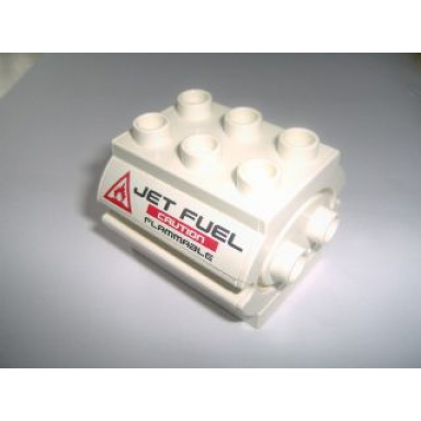 white duplo container water container with jet fuel caution flammable and warning sign pattern on both sides stickers - sets 7842 7843