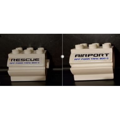 white duplo container water container with airport rescue and rff foam tank 800 g pattern on both sides stickers - set 7844