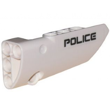 white technic panel fairing 4 small smooth long side b with police pattern sticker - set 5974