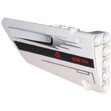 white technic panel fairing 17 large smooth side a with 5974 and air intake pattern sticker - set 5974