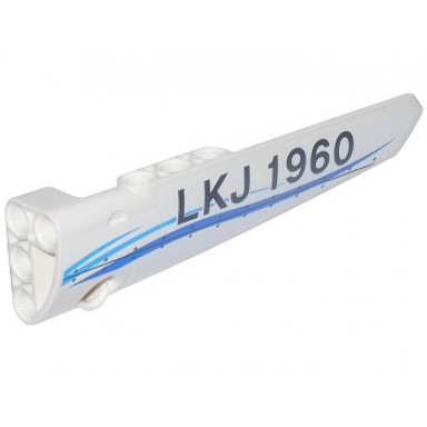 white technic panel fairing 6 long smooth side b with blue curved stripes and lkj 1960 pattern sticker - set 42025