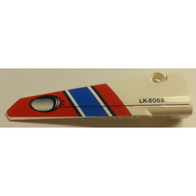 white technic panel fairing 6 long smooth side b lk-8068 and air intake pattern sticker - set 8068