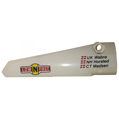 white technic panel fairing 6 long smooth side b with uk wabra nh horsted ct madsen and lownfast pattern sticker - set 42039