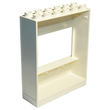 white duplo wall 2 x 6 x 6 with window