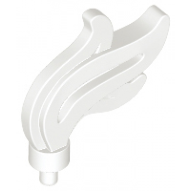 white minifigure plume feather triple compact flame water with small pin