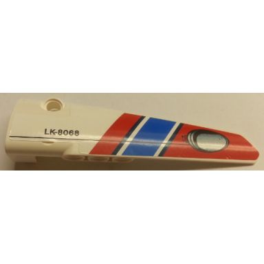 white technic panel fairing 5 long smooth side a with lk-8068 and air intake pattern sticker - set 8068
