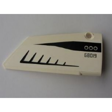 white technic panel fairing 18 large smooth side b with black 68019 61089 and three circles wing pattern sticker - set 5983