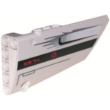 white technic panel fairing 18 large smooth side b with 5974 and air intake pattern sticker - set 5974