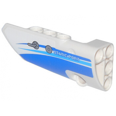 white technic panel fairing 3 small smooth long side a with blue curved stripes and static port pattern sticker - set 42025