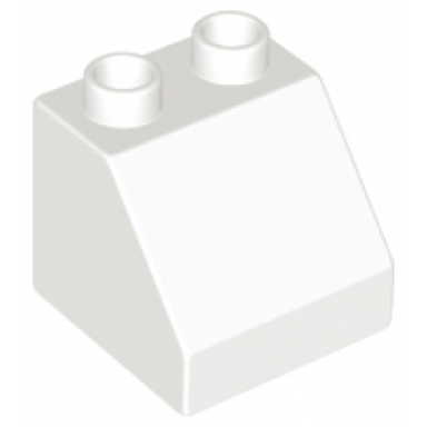 white duplo brick 2 x 2 x 1 1 2 slope 45