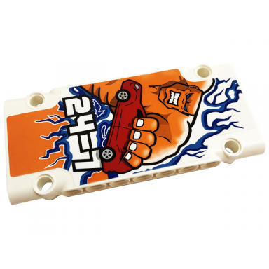 white technic panel plate 5 x 11 x 1 with red car blue and dark azure lightning and white 24-7 pattern model right side sticker - set 42128
