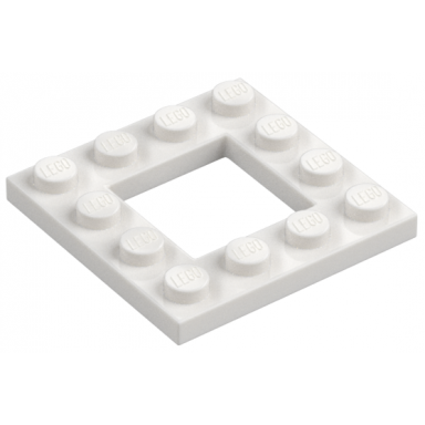white plate modified 4 x 4 with 2 x 2 open center