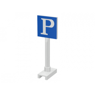 white road sign square with parking pattern